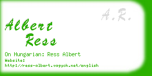 albert ress business card